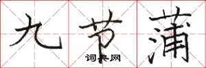 駱恆光九節蒲楷書怎么寫