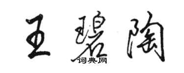 駱恆光王碧陶行書個性簽名怎么寫