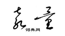 梁錦英袁量草書個性簽名怎么寫