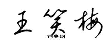 梁錦英王笑梅草書個性簽名怎么寫