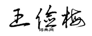 曾慶福王儉梅草書個性簽名怎么寫
