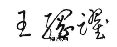 駱恆光王綱躍草書個性簽名怎么寫