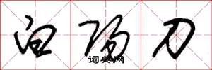 朱錫榮白陽刀草書怎么寫