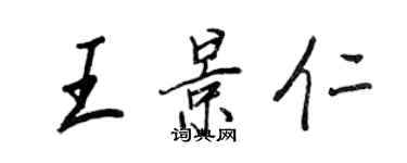 王正良王景仁行書個性簽名怎么寫