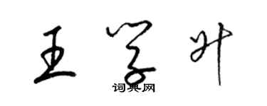 梁錦英王學升草書個性簽名怎么寫