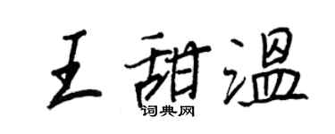 王正良王甜溫行書個性簽名怎么寫
