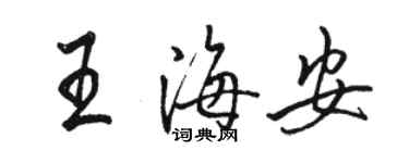 駱恆光王海安行書個性簽名怎么寫