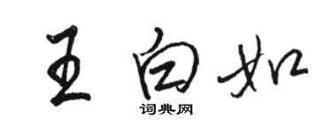 駱恆光王白如行書個性簽名怎么寫