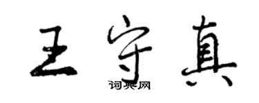 曾慶福王守真行書個性簽名怎么寫