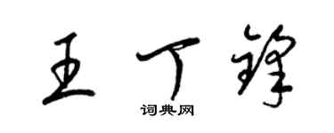 梁錦英王丁鋒草書個性簽名怎么寫