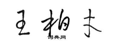 駱恆光王柏才草書個性簽名怎么寫