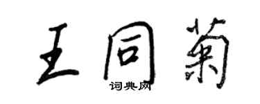 王正良王同菊行書個性簽名怎么寫