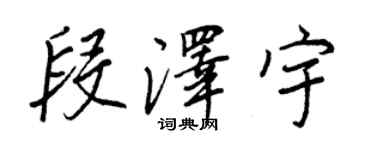 王正良段澤宇行書個性簽名怎么寫