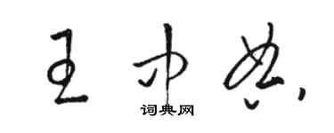 駱恆光王中典草書個性簽名怎么寫