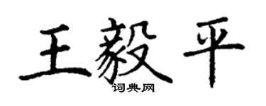 丁謙王毅平楷書個性簽名怎么寫