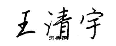 王正良王清宇行書個性簽名怎么寫