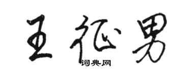 駱恆光王征男行書個性簽名怎么寫