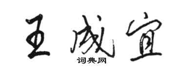 駱恆光王成宜行書個性簽名怎么寫