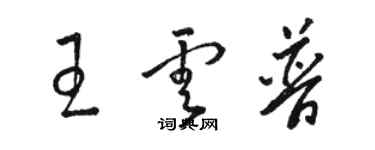 駱恆光王雲普草書個性簽名怎么寫