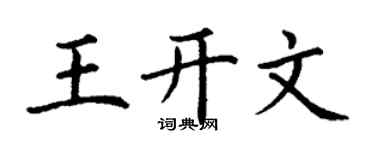丁謙王開文楷書個性簽名怎么寫