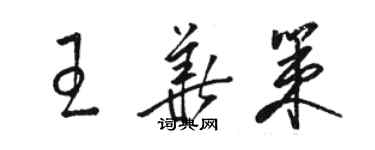 駱恆光王華策草書個性簽名怎么寫