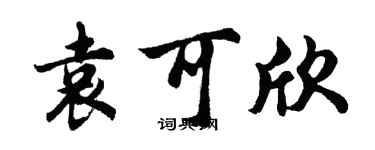 胡問遂袁可欣行書個性簽名怎么寫