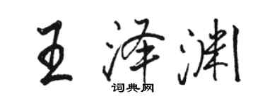 駱恆光王澤淵行書個性簽名怎么寫