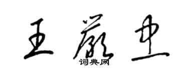 梁錦英王嚴忠草書個性簽名怎么寫