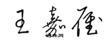 駱恆光王嘉雁草書個性簽名怎么寫