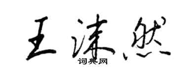 王正良王沫然行書個性簽名怎么寫