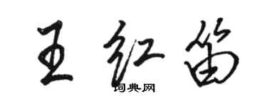 駱恆光王紅笛行書個性簽名怎么寫