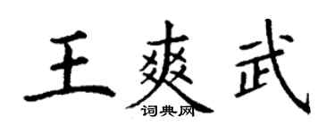 丁謙王爽武楷書個性簽名怎么寫