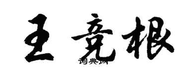 胡問遂王競根行書個性簽名怎么寫
