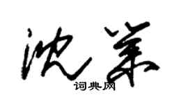 朱錫榮沈業草書個性簽名怎么寫