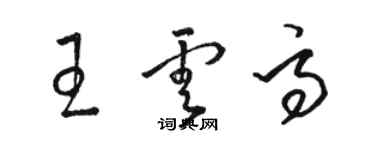 駱恆光王雲高草書個性簽名怎么寫