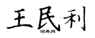 丁謙王民利楷書個性簽名怎么寫