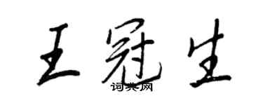 王正良王冠生行書個性簽名怎么寫