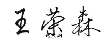 駱恆光王榮森行書個性簽名怎么寫