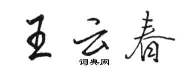 駱恆光王雲春行書個性簽名怎么寫