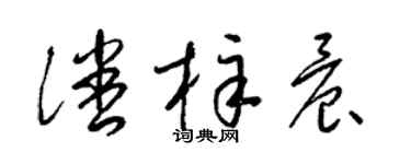 梁錦英潘梓晨草書個性簽名怎么寫