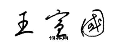 梁錦英王宣國草書個性簽名怎么寫