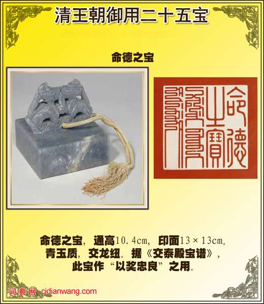 清王朝御用玉璽二十五寶圖
