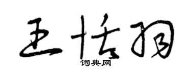 曾慶福王恬羽草書個性簽名怎么寫