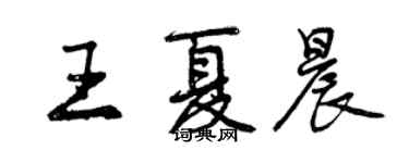 曾慶福王夏晨行書個性簽名怎么寫