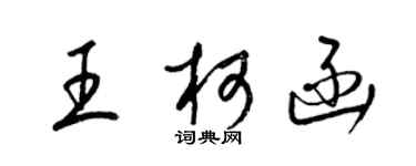 梁錦英王柯函草書個性簽名怎么寫