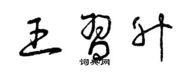 曾慶福王習升草書個性簽名怎么寫