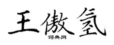 丁謙王傲氫楷書個性簽名怎么寫