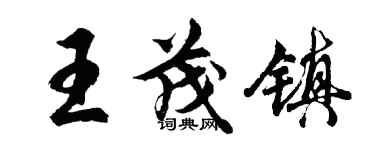 胡問遂王茂鎮行書個性簽名怎么寫