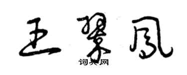 曾慶福王翠鳳草書個性簽名怎么寫