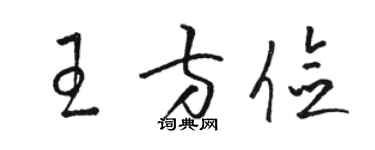 駱恆光王方儉草書個性簽名怎么寫